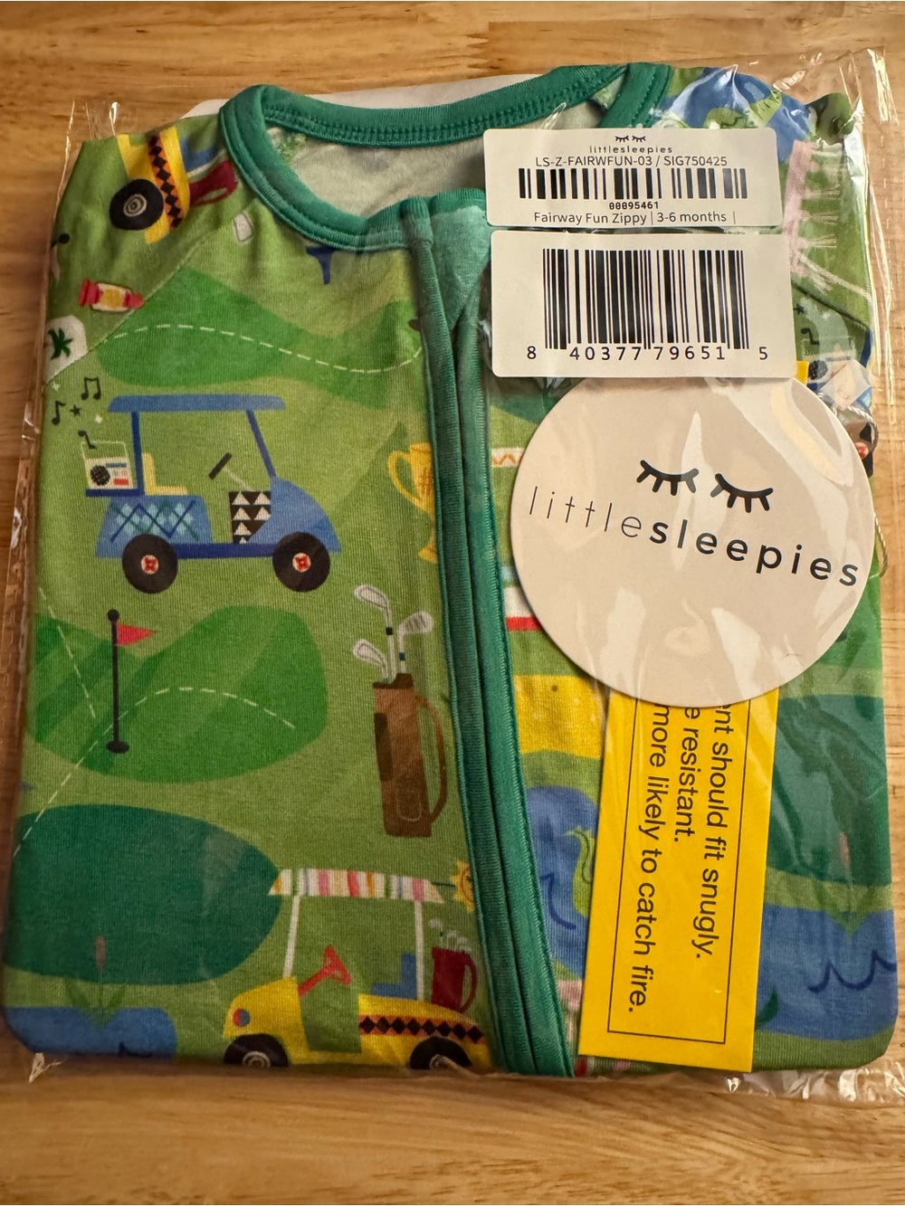 Little Sleepies Green Golf & Vehicles Zippy Pajama